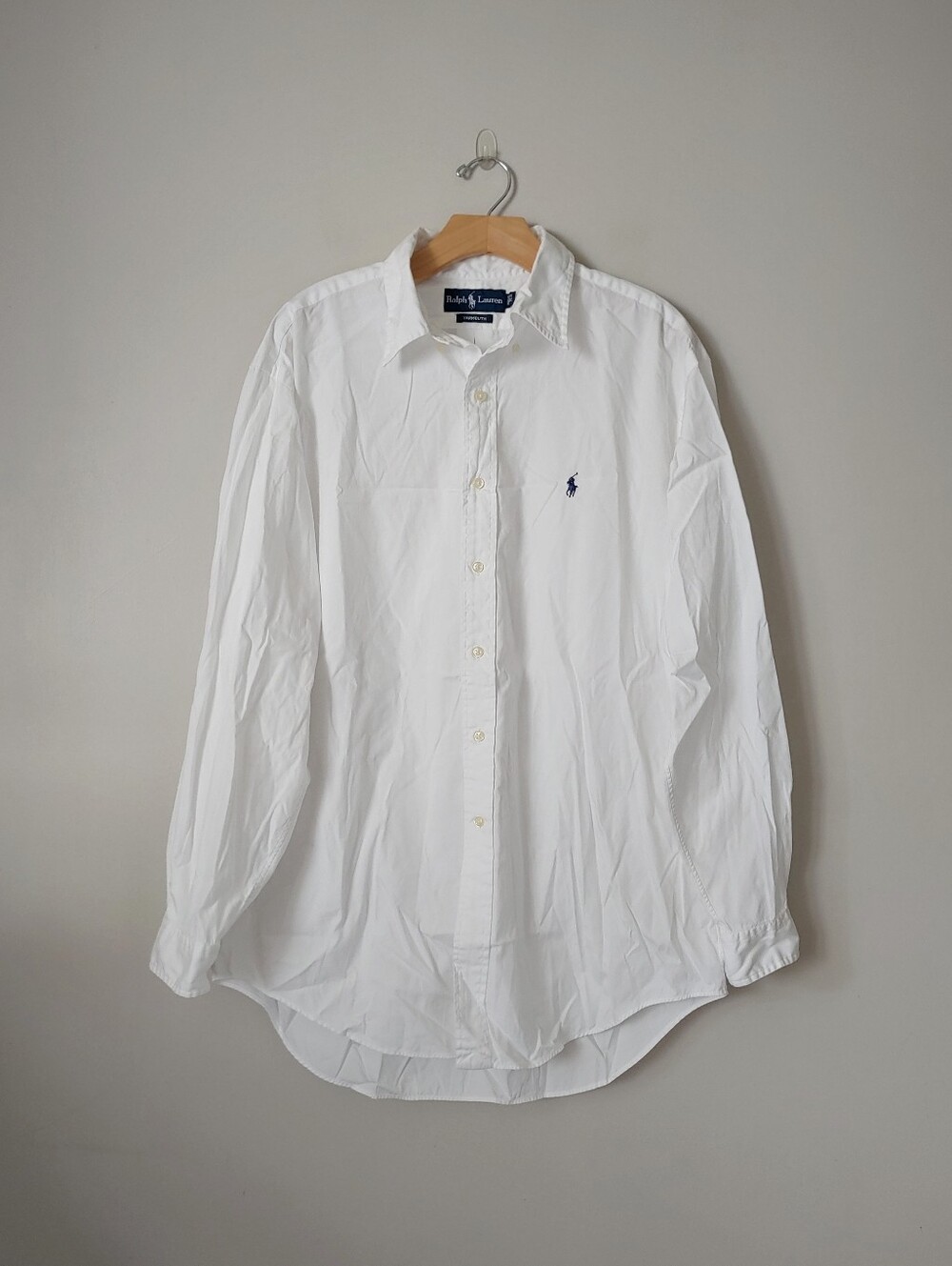 Vintage Ralph Lauren Yarmouth Oxford Button Down Dress Shirt Size 16.5 White
